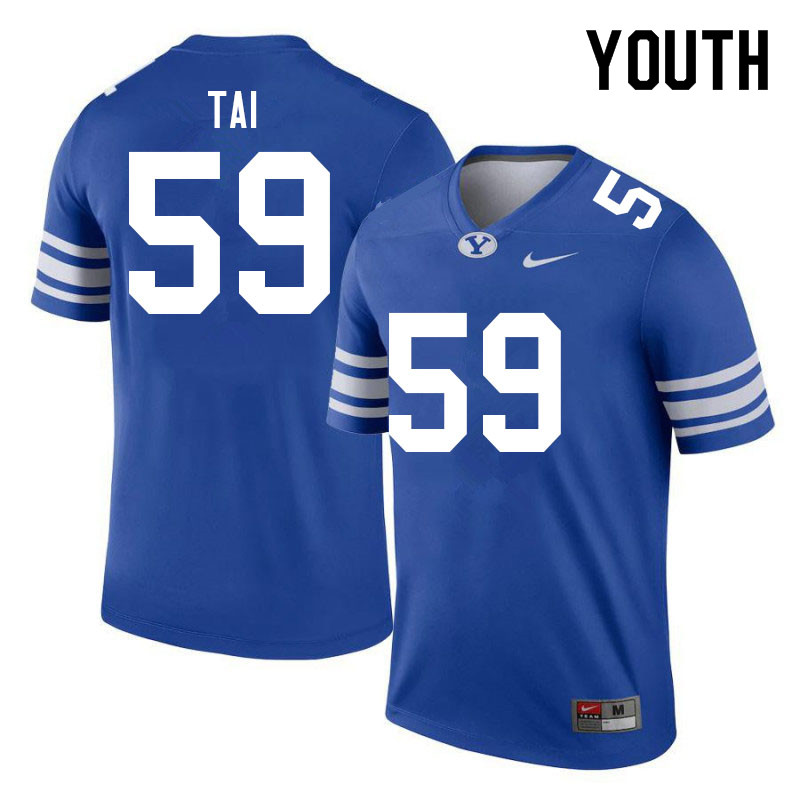 Youth #59 Lisala Tai BYU Cougars College Football Jerseys Sale-Royal